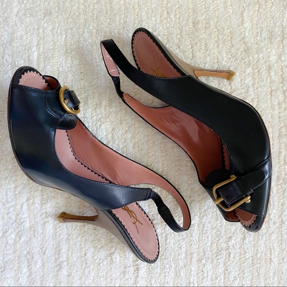 YSL black leather slingbacks - Picture 12 of 16